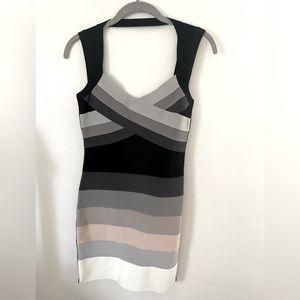 Bodycon Striped Neutral Tones Dress